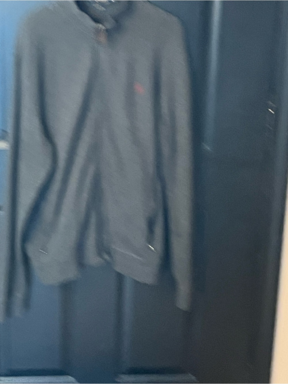 Ralph Lauren Men’s Dark Gray Zip-Up Sweater with Subtle Logo